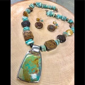 Barse Stone Necklace with earrings